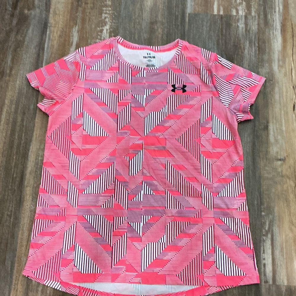 Under Armour Kids Geometric Pink Tee